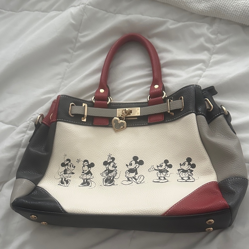 Disney Mickey Mouse Satchel - Black, Red, Cream, Gray